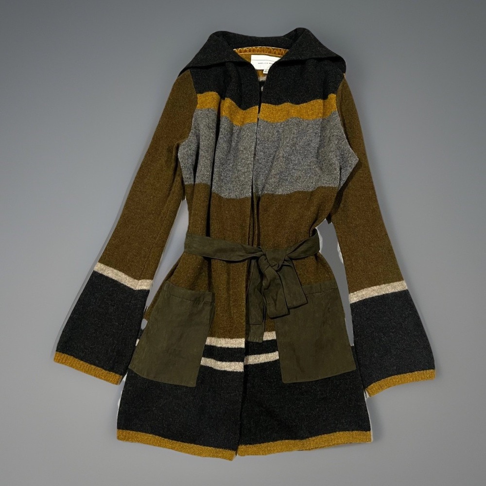 Angel Of The North Anthropologie Green Earth Lambs Wool Duster Cardigan Flare S